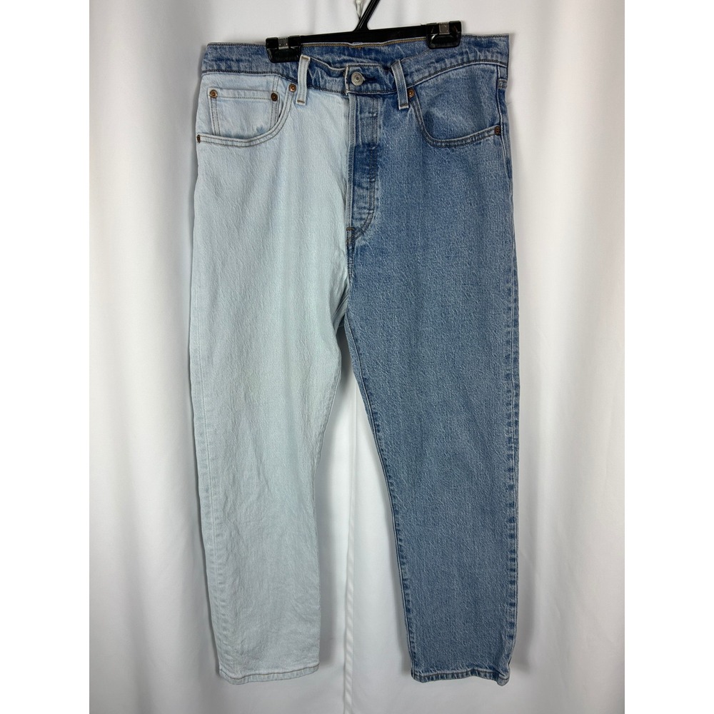 Levis 501 Original Two Tone Split Wash Straight Leg Button Fly Jeans Blue W30